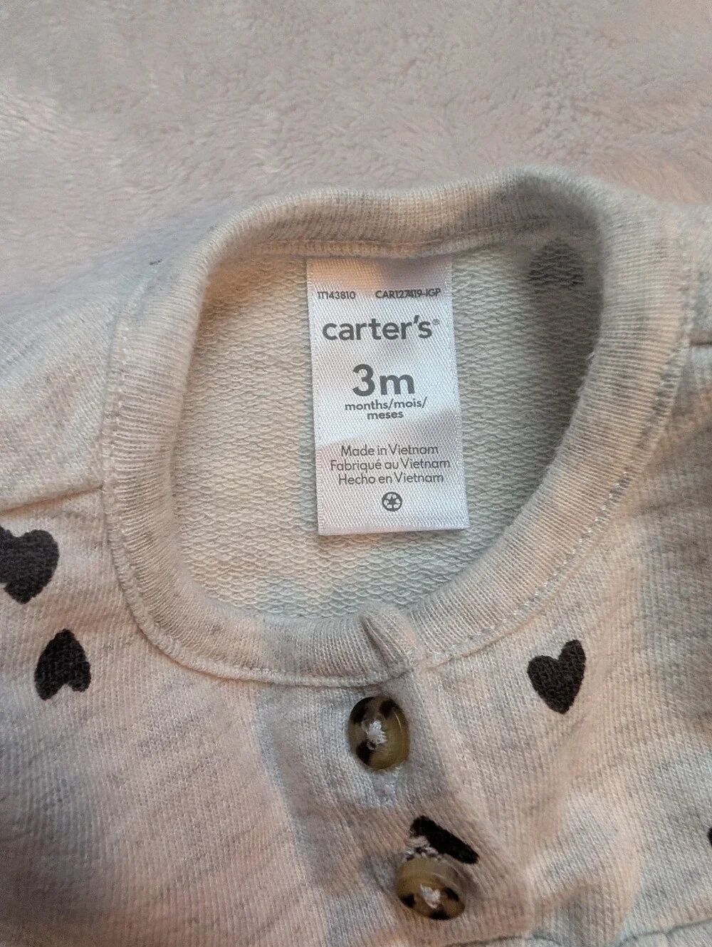 Carter’s Jumpsuit Set • Size 3M • NWOT Hearts & Leaves
